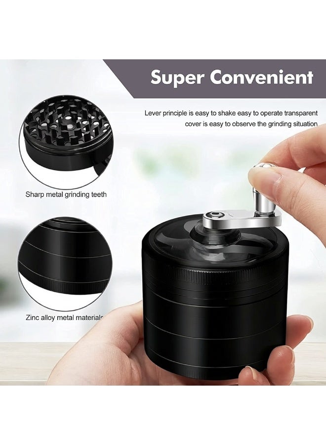 كسارة توابل مكونة من 4 طبقات مع غطاء مغناطيسي لمطحنة القهوة السوداء - Image 3